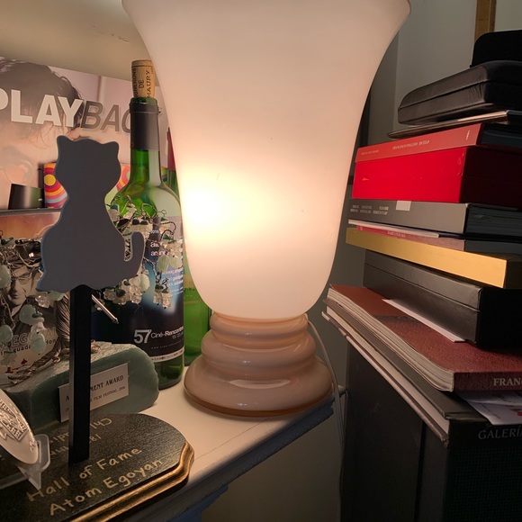 Vintage Verrerie de Vianne Glass VV Lily tulip shape table lamp Made in France - Picture 2 of 9